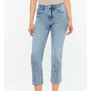 KanCan - Maurices High Rise Sandblasted Raw Hem Straight Cropped Jeans - 18